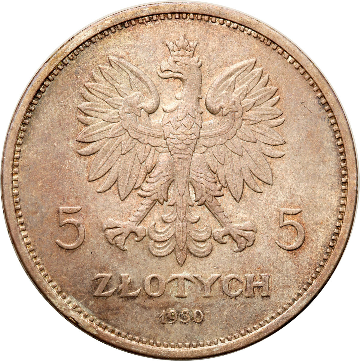 II RP. 5 złotych 1930 Sztandar - Ładny